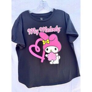 My Melody Sanrio Graphic T Shirt Bioworld Black Size 3XL Cute Anime Casual